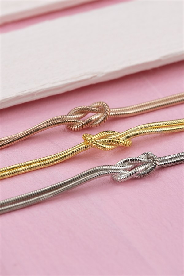 Gümüş Zincir Düğüm Kolye 