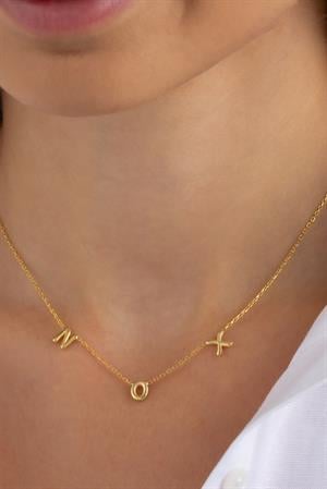 Kadın 925 Ayar Gümüş Balon Harf Kolye