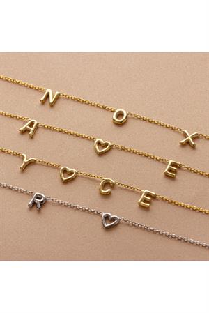 Kadın 925 Ayar Gümüş Balon Harf Kolye