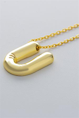 Kadın 925 Ayar Gümüş Balon Harf Kolye