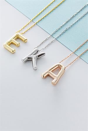 Kadın 925 Ayar Gümüş Balon Harf Kolye