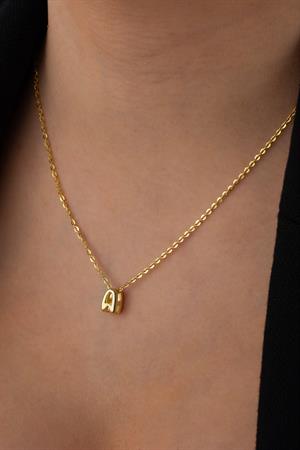 Kadın 925 Ayar Gümüş Balon Harf Kolye