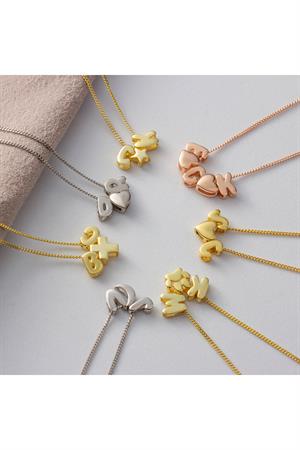 Kadın 925 Ayar Gümüş Balon Harf Kolye