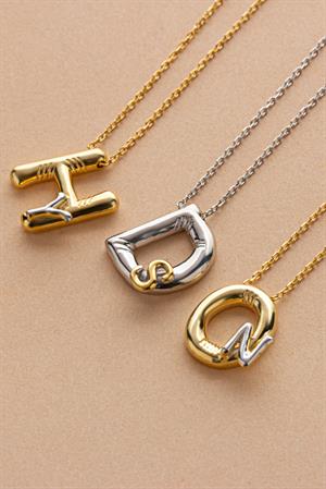 Kadın 925 Ayar Gümüş Balon Harf Kolye