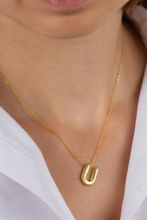 Kadın 925 Ayar Gümüş Balon Harf Kolye