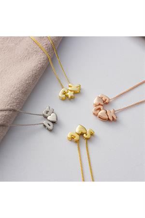 Kadın 925 Ayar Gümüş Balon Harf Kolye