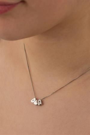 Kadın 925 Ayar Gümüş Balon Harf Kolye