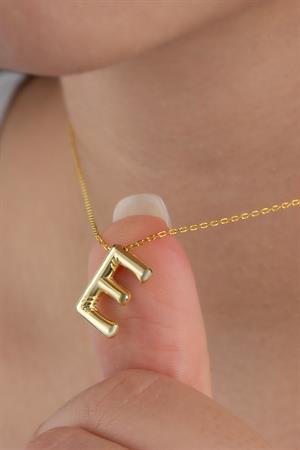 Kadın 925 Ayar Gümüş Balon Harf Kolye