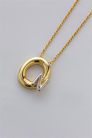 Kadın 925 Ayar Gümüş Balon Harf Kolye