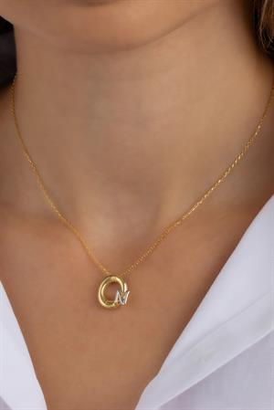 Kadın 925 Ayar Gümüş Balon Harf Kolye