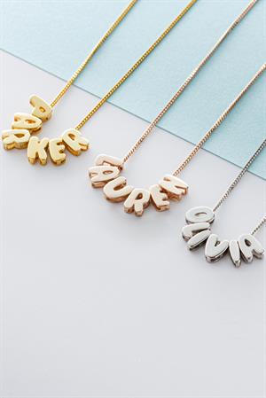 Kadın 925 Ayar Gümüş Balon İsim Kolye