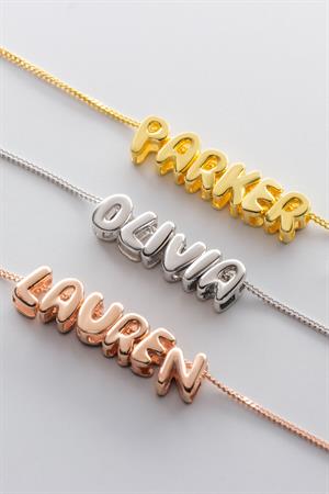 Kadın 925 Ayar Gümüş Balon İsim Kolye