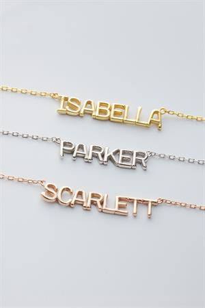 Kadın 925 Ayar Gümüş Balon İsim Kolye