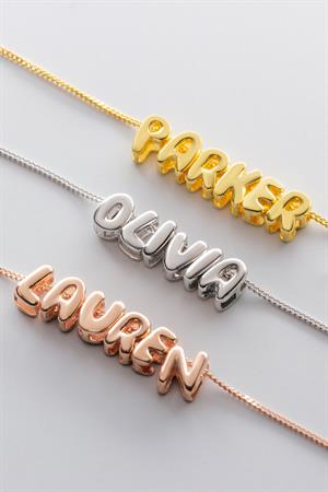 Kadın 925 Ayar Gümüş Balon İsim Kolye