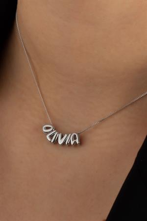 Kadın 925 Ayar Gümüş Balon İsim Kolye