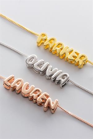 Kadın 925 Ayar Gümüş Balon İsim Kolye