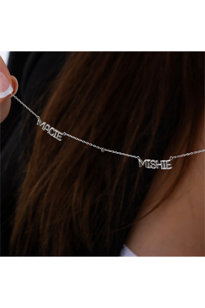 Kadın 925 Ayar Gümüş İkili Balon İsim Kolye