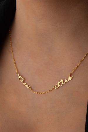 Kadın 925 Ayar Gümüş İkili İsim Kolye