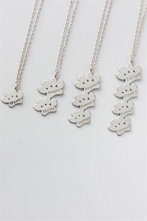 Kadın 925 Ayar Gümüş İsimli Pati Kolye