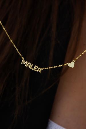 Kadın 925 Ayar Gümüş Kalpli Balon İsim Kolye