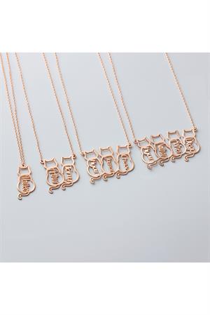 Kadın 925 Ayar Gümüş Kedi İsim Kolye