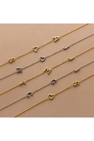 Kadın 925 Ayar Gümüş Yandan Harfli Balon Kolye