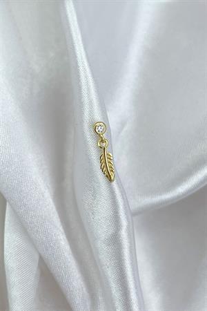 Kadın 925 Ayar Gümüş Yaprak Piercing