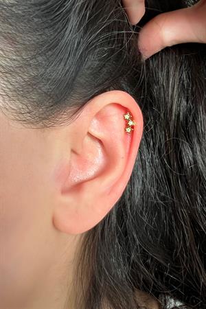Kadın 925 Ayar Gümüş Yıldız Piercing