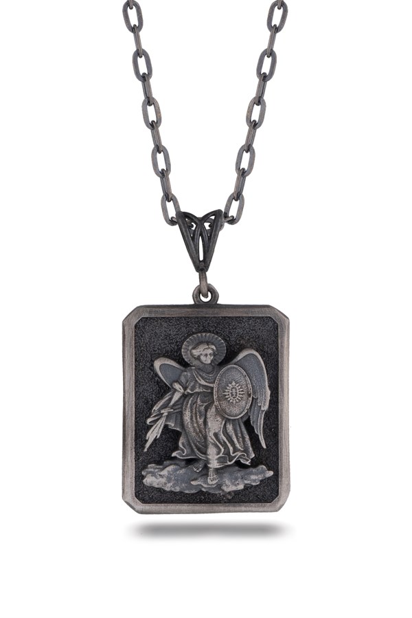 Gümüş Zeka Tanrıçası Athena Figürlü Erkek Kolye