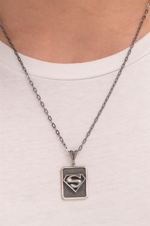 Gümüş Süpermen Kolye