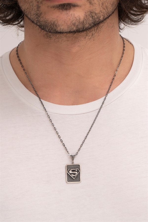 Gümüş Süpermen Kolye