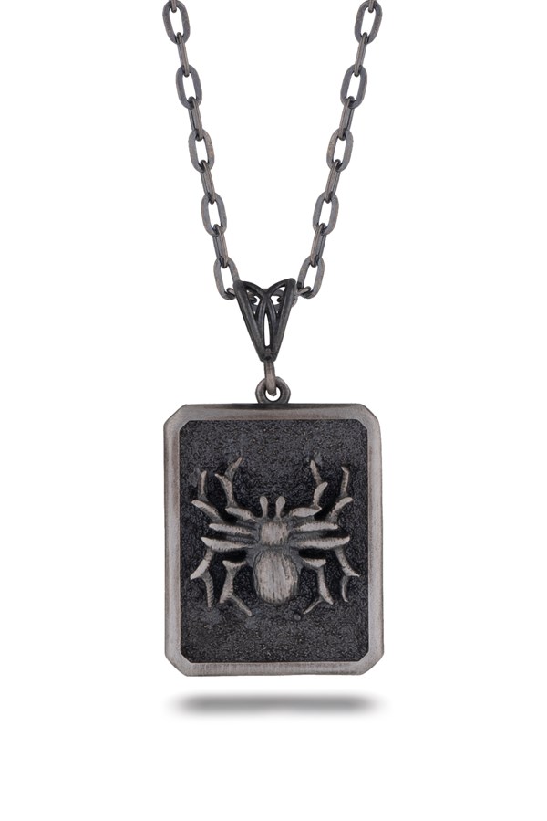 Gümüş Tarantula Figürlü Erkek Kolye