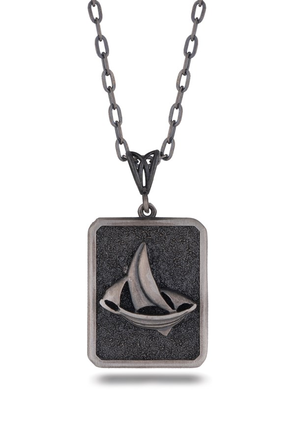 Gümüş Viking Yelkenli Kolye