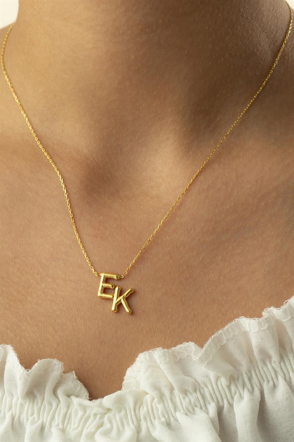 Gümüş Balon Harf Kolye