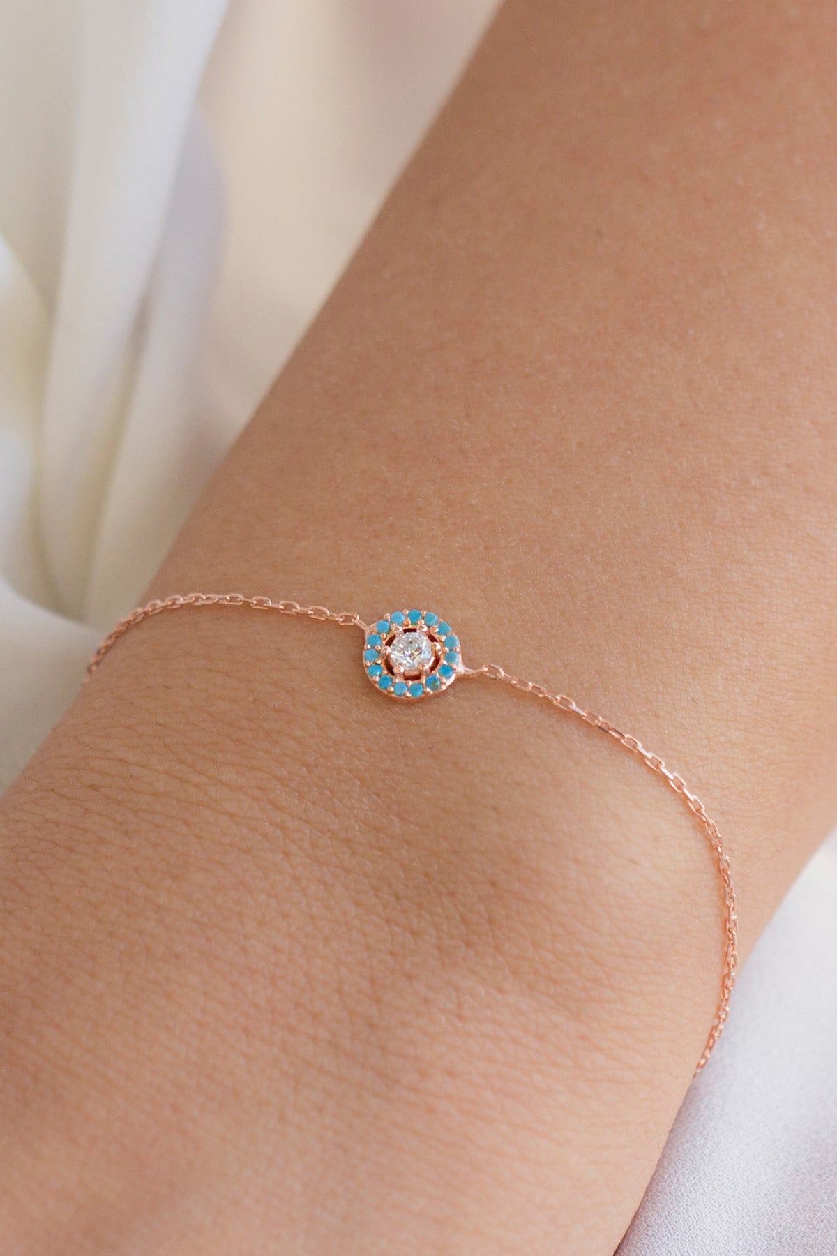 Gümüş Firuze Taşlı Bileklik Lieza Jewelry blkg210085