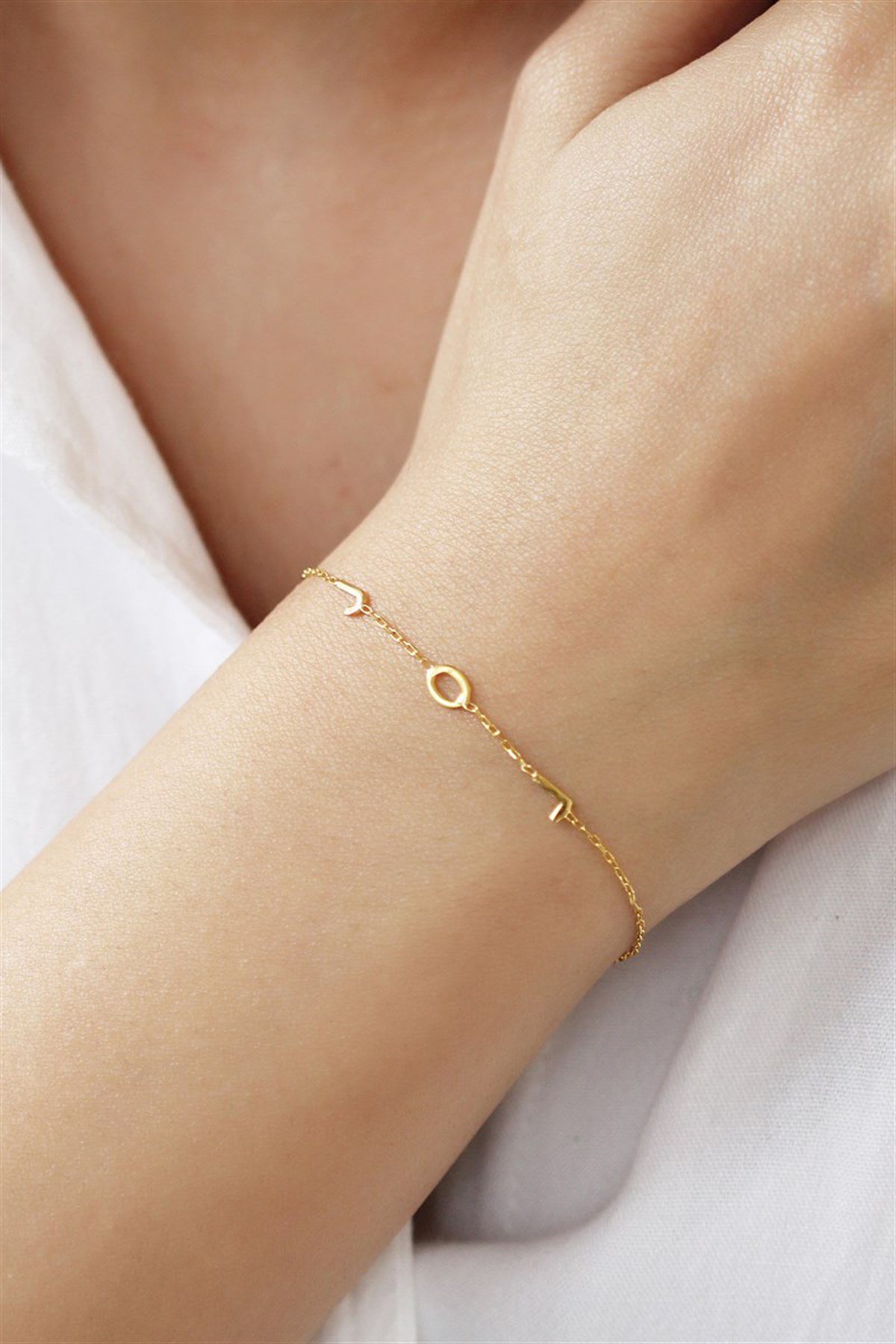 Gümüş Harf Bileklik Lieza Jewelry blkg210070