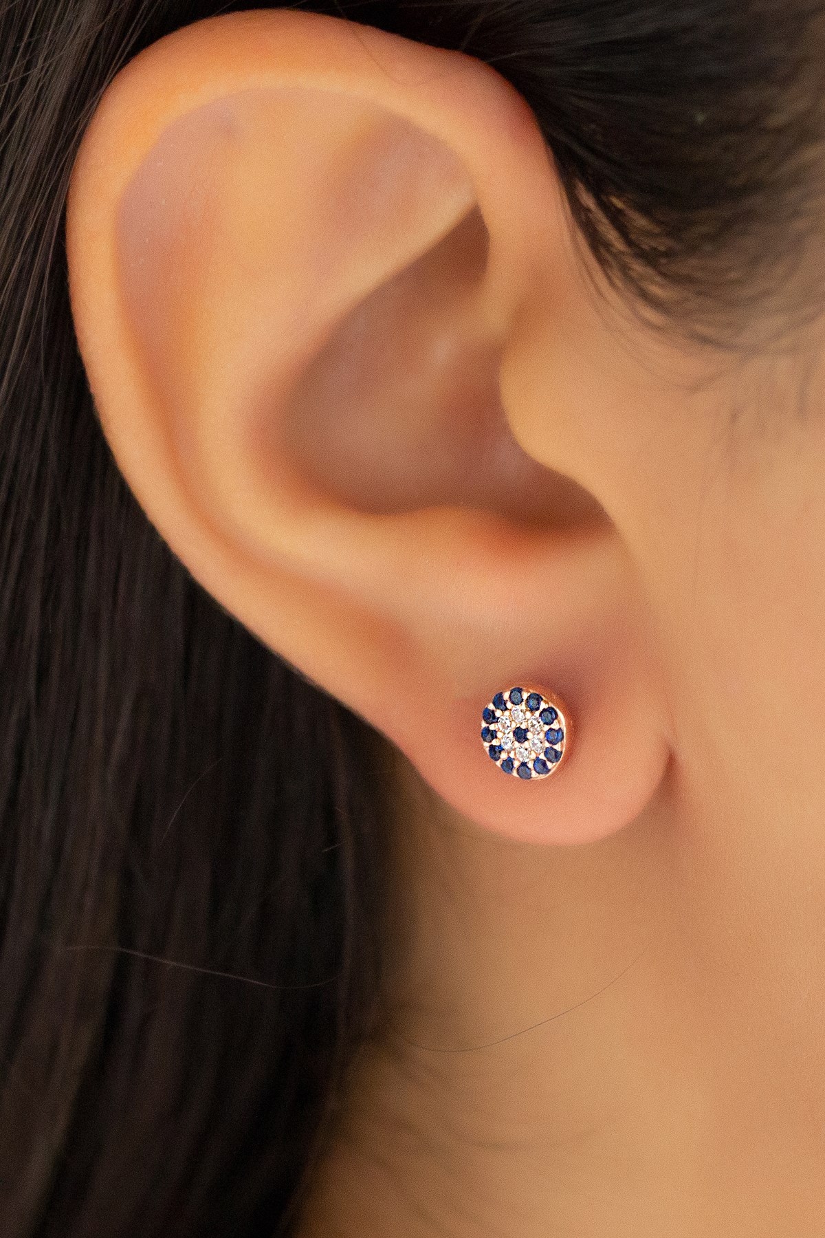 Gümüş Nazar Boncuklu Küpe Lieza Jewelry kpg210035