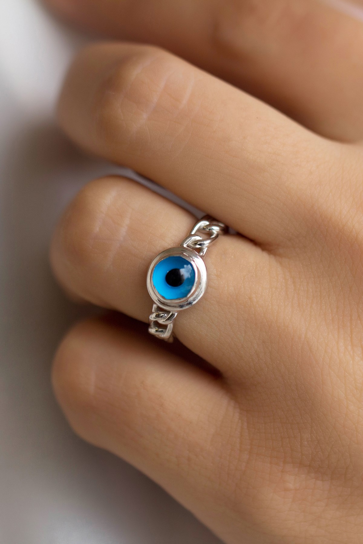 Gümüş Nazar Göz Yüzük Lieza Jewelry yzg210030
