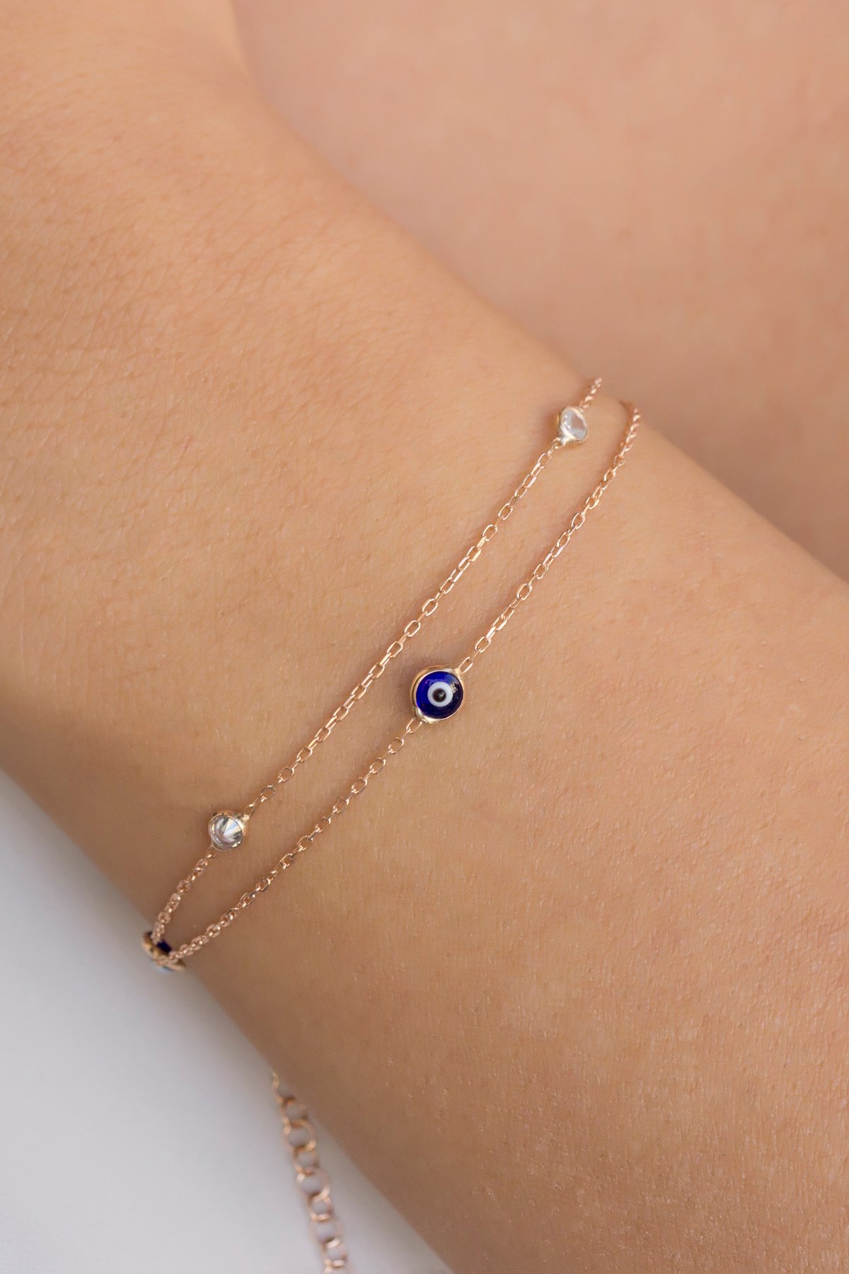 Gümüş Nazarlı Zincir Bileklik Lieza Jewelry blkg210104