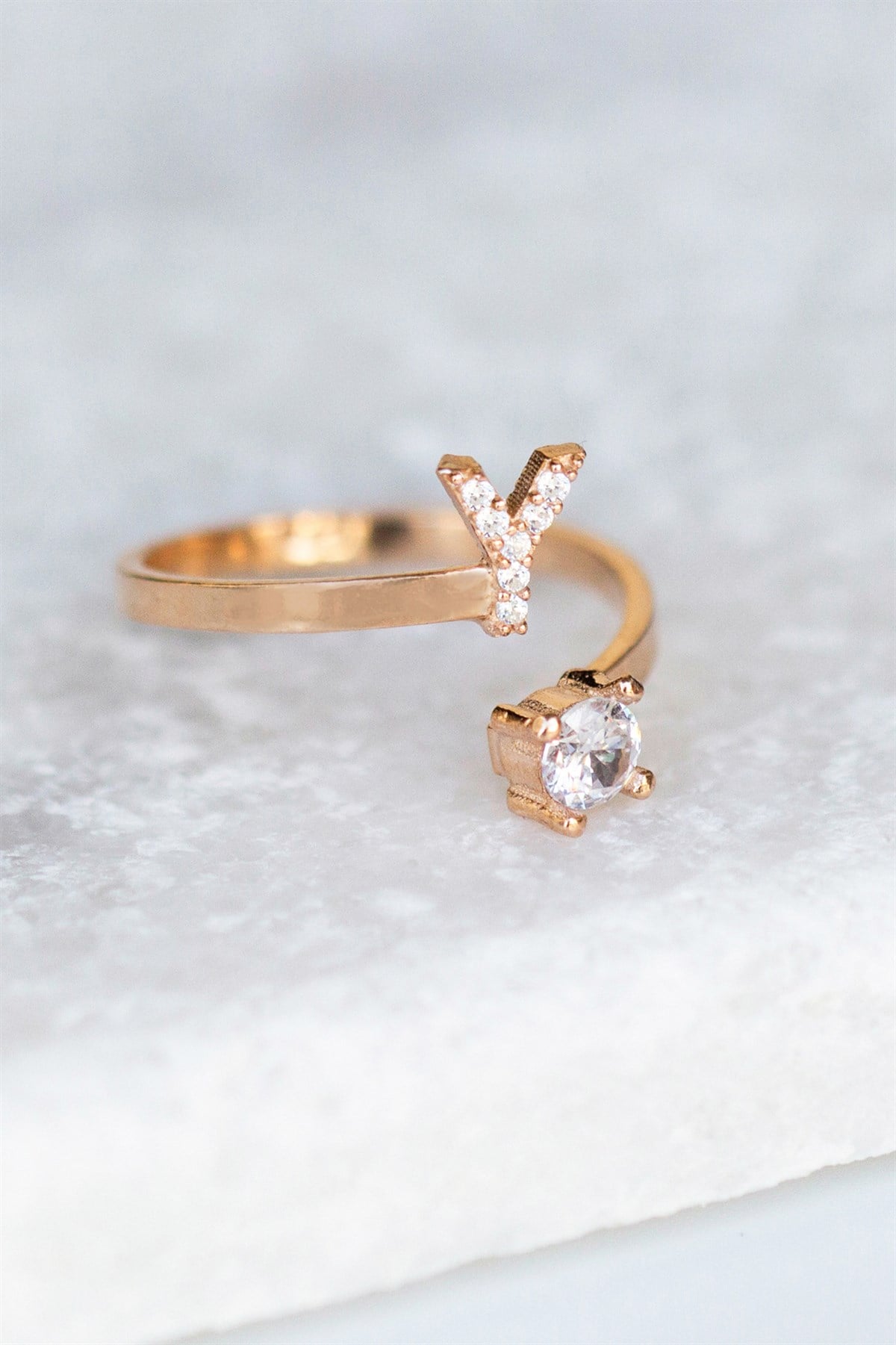Gümüş Y Harfi Yüzük Lieza Jewelry yzg210028