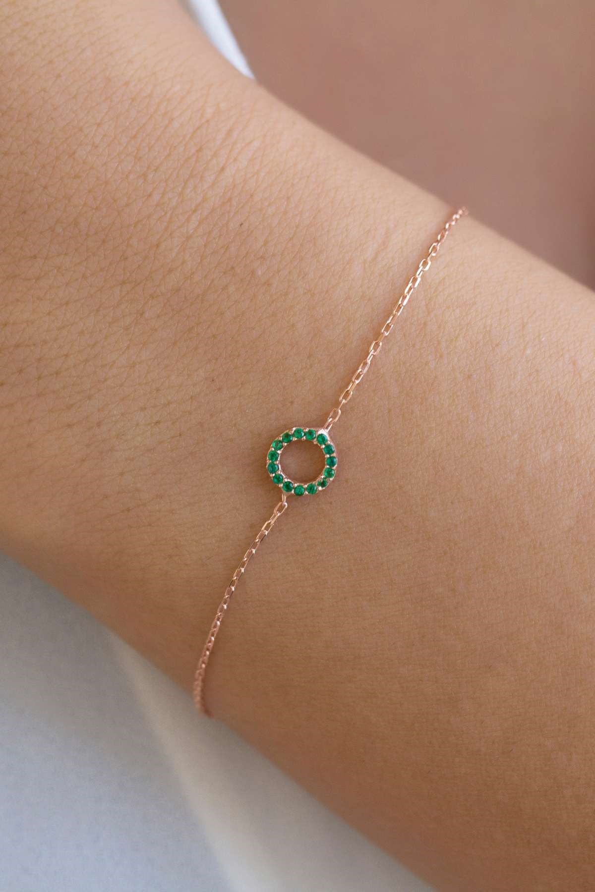 Gümüş Yeşil Taşlı Bileklik Lieza Jewelry blkg210023
