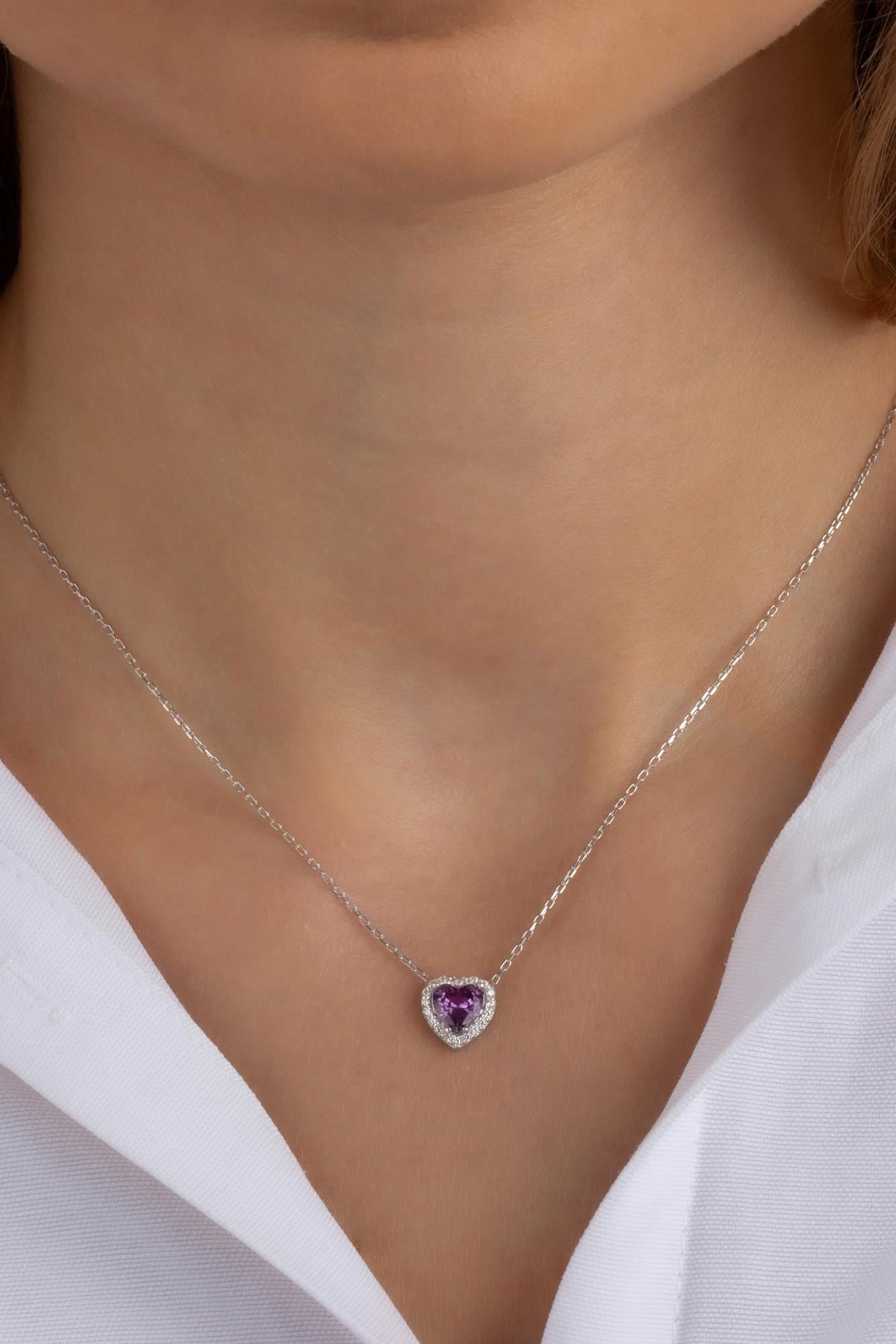 Kadın 925 Ayar Gümüş Kalpli Kolye