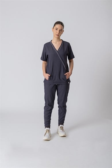 PIOSBERGAMA - Antrasit Kadın Scrubs Takım