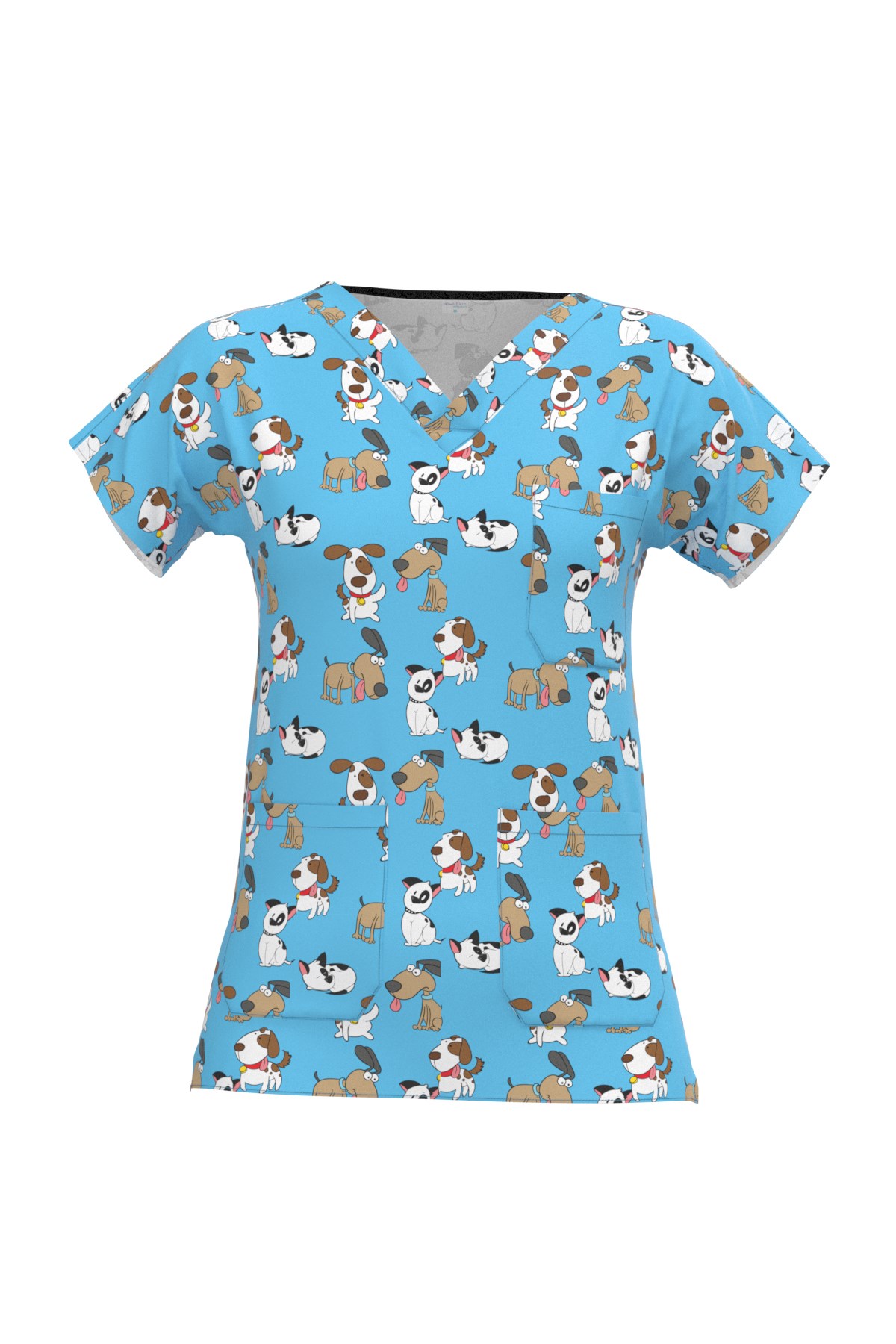 Cute Puppy Desenli Kadın Scrubs