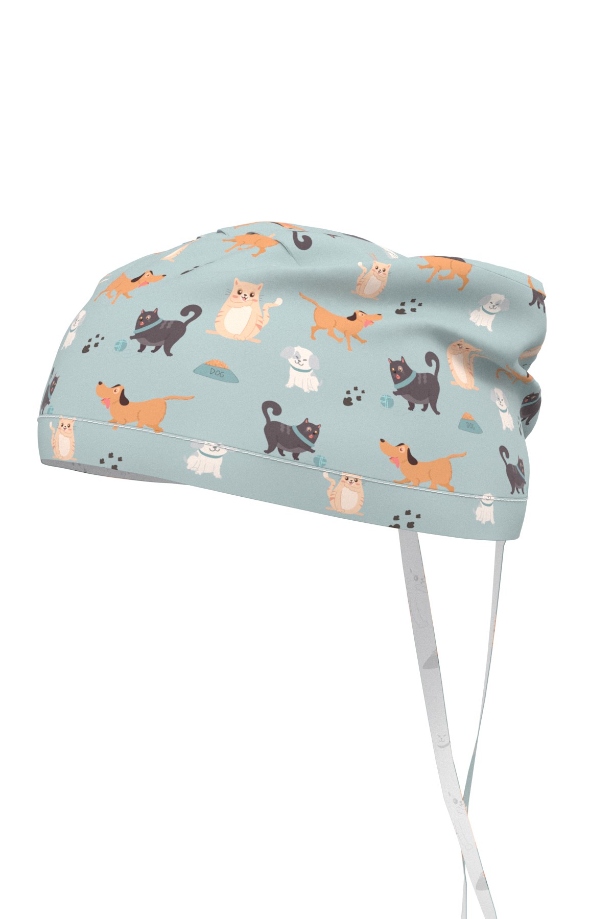 Kedi Köpek Desenli Bone