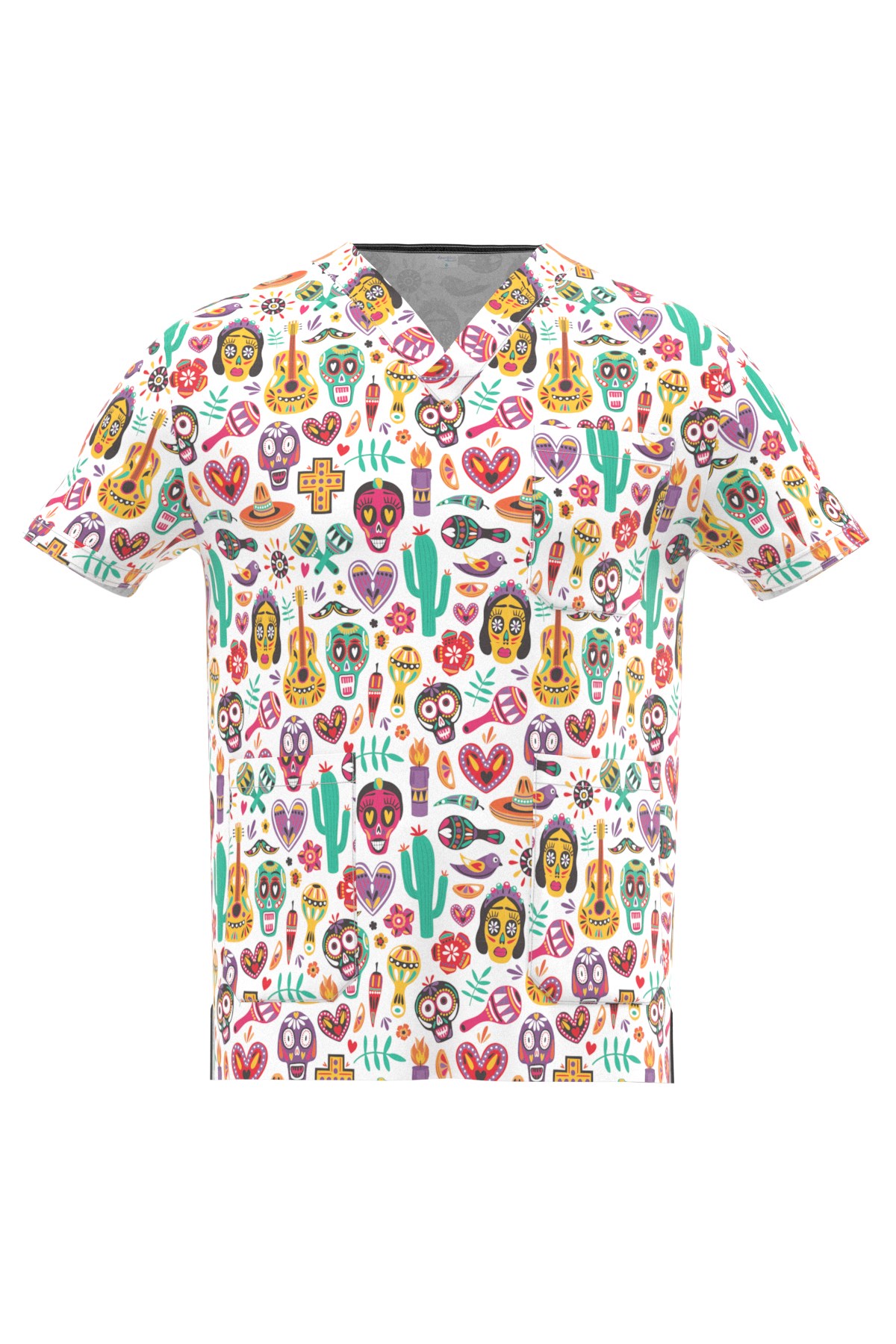 Mexican Desenli Erkek Scrubs