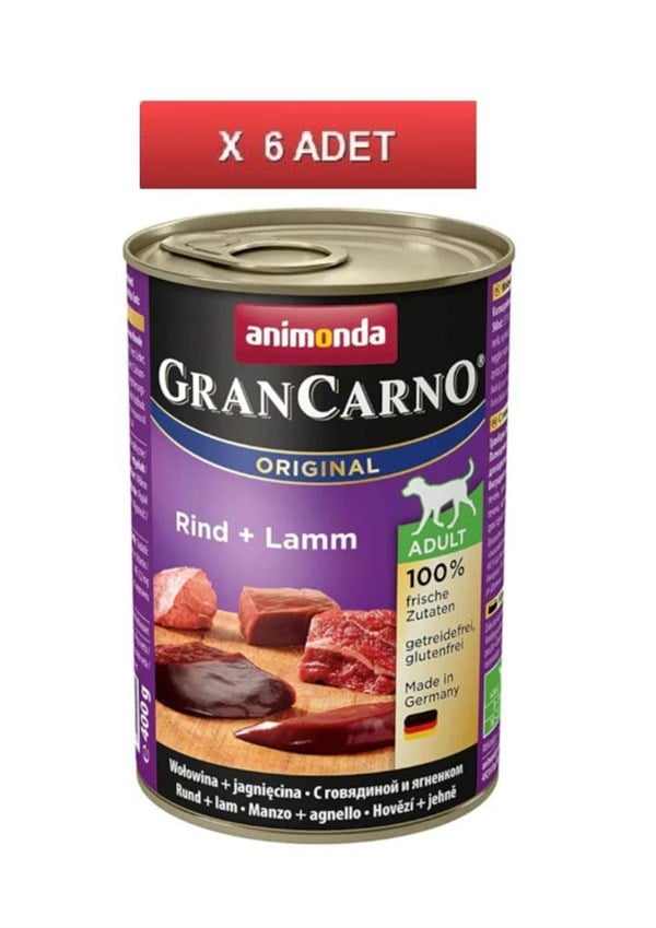 Animonda Gran Carno Adult Sığır Etli ve Kuzu Etli Yetişkin Köpek Konservesi 400 gr 1 Adet