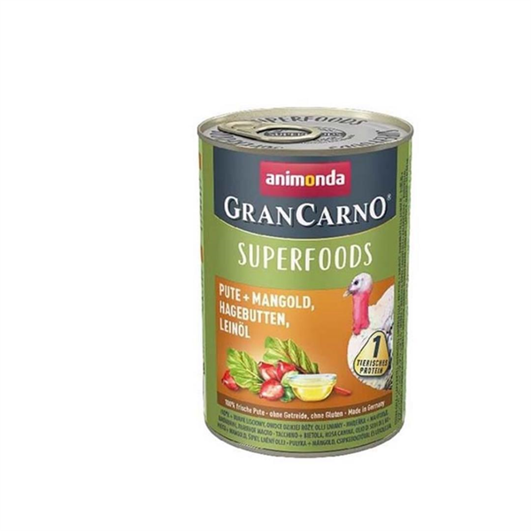 Animonda Gran Carno Superfoods Hindi Pazı Kuşburnu Köpek Konservesi 400 Gr 1 Adet
