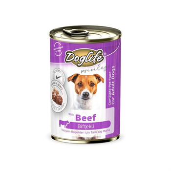 Doglife Biftekli Yetişkin Köpek Konservesi 400 gr 12 Adet