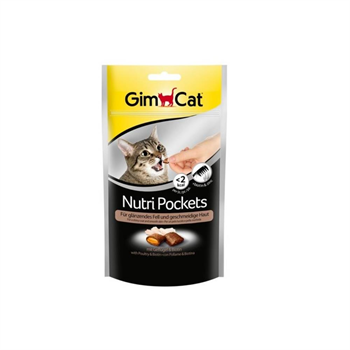 GimCat Nutripockets Tavuklu Biotinli Kedi Ödül Tableti 60gr